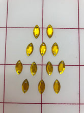 Decorative Gems - Acrylic Gems Topaz Sew-On Navettes 1/4-inch Close-Out